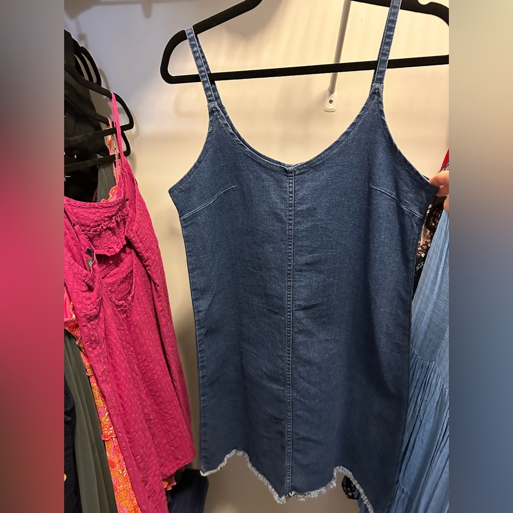 Sleeveless blue jean dress